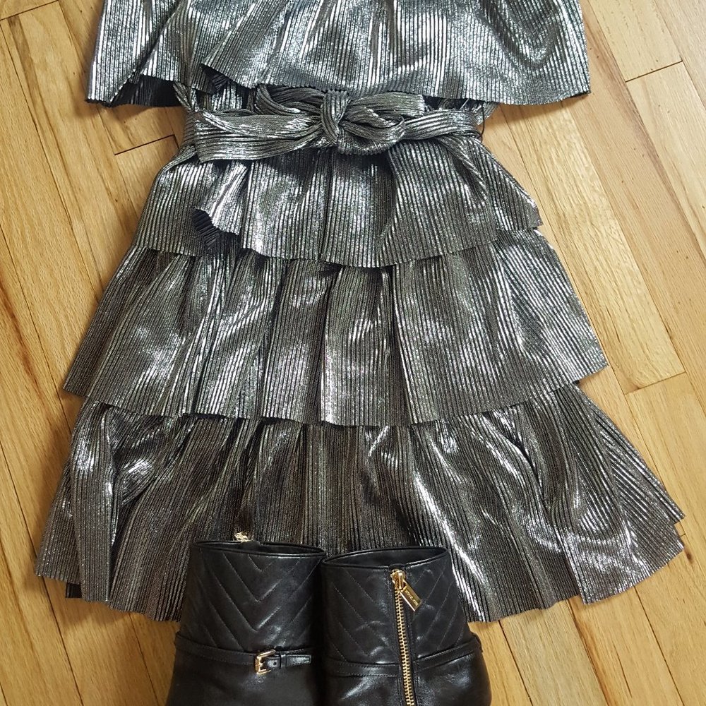 MICHAEL KORS off-the-shoulder metallic dress -XXS - Picture 4 of 7